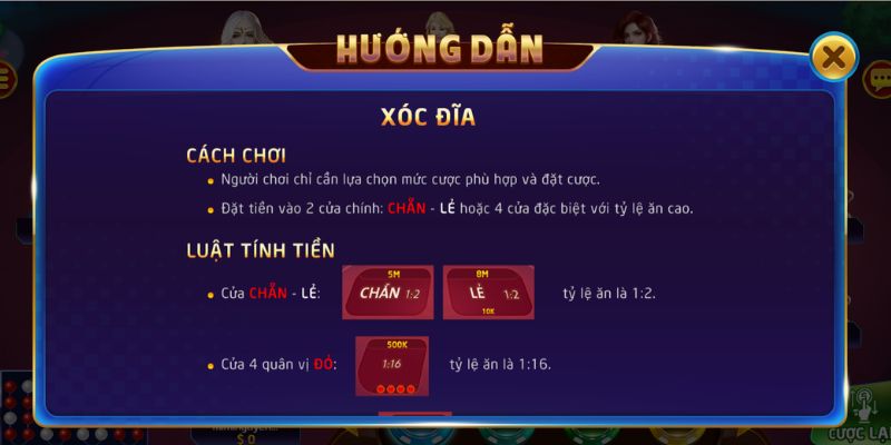 Xóc đĩa 3D V9Bet – Trải nghiệm cá cược hiện đại hấp dẫn 4 Hướng dẫn chơi xóc đĩa 3D hiển thị rõ ràng để mọi người dễ dàng tham gia